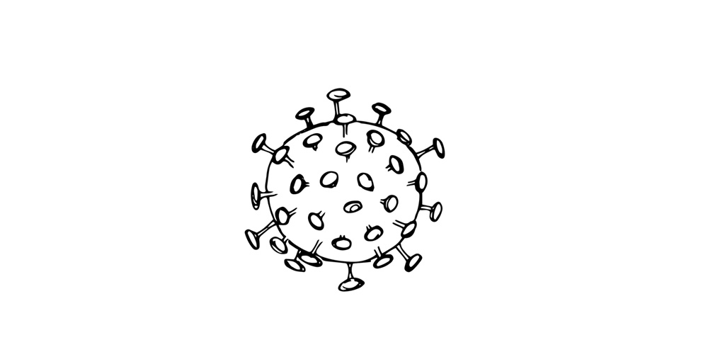 hand drawn sketch of a virus, pre 3D visualization