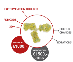 3d visualization of antibody with pricing